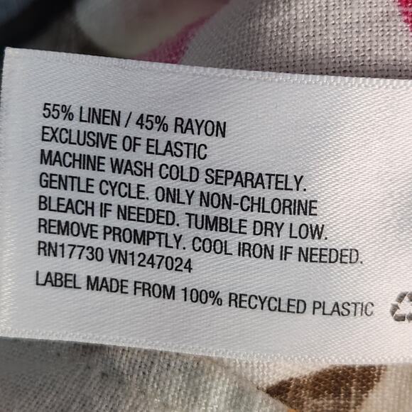 Tabitha Brown Target Mini Dress Women SZ LG Botanical Print Linen Blend Pockets - Picture 15 of 16